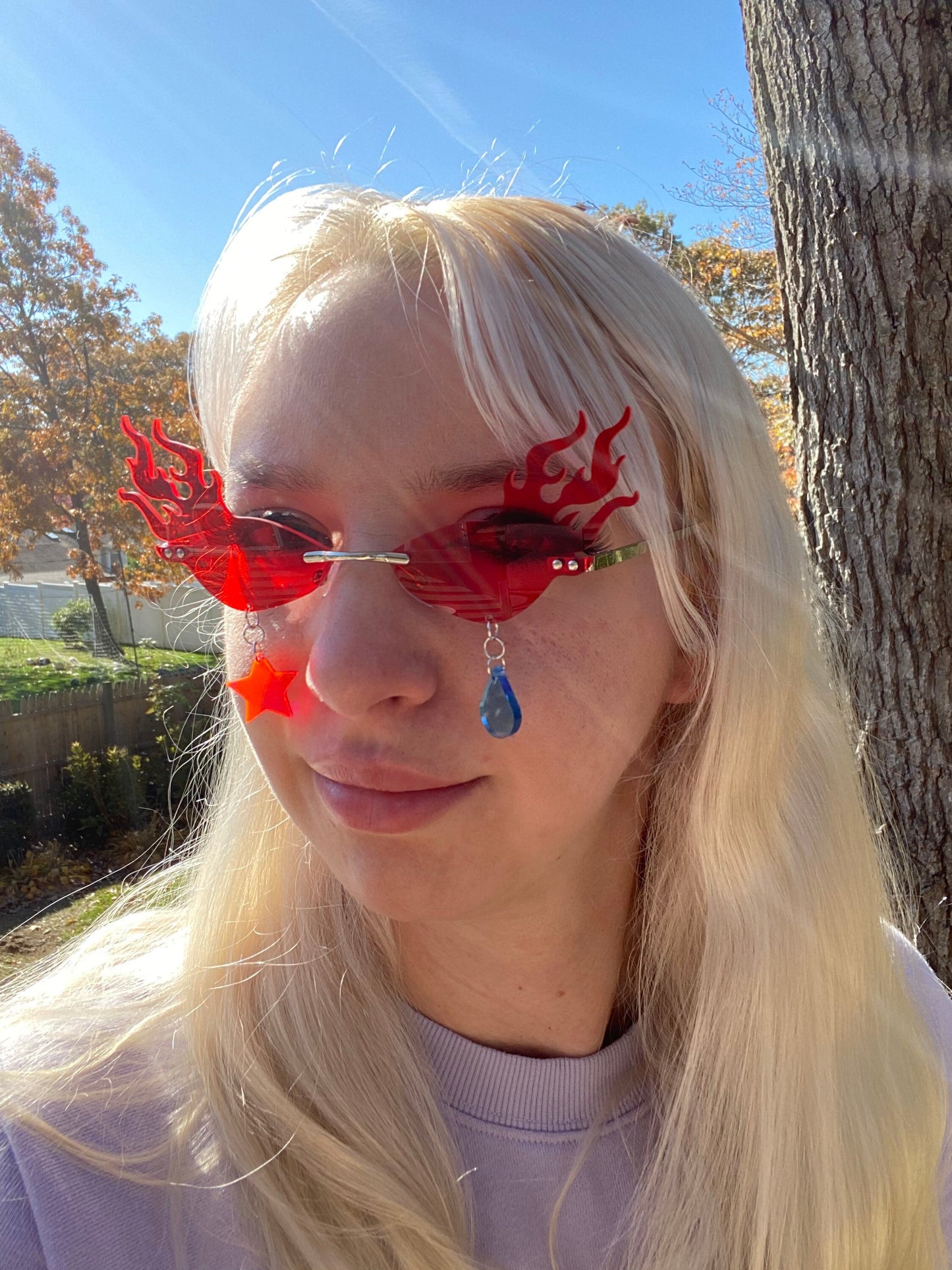 Flaming Star Drop Fashion Glasses