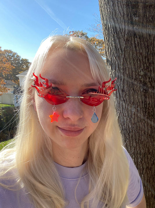 Flaming Star Drop Fashion Glasses