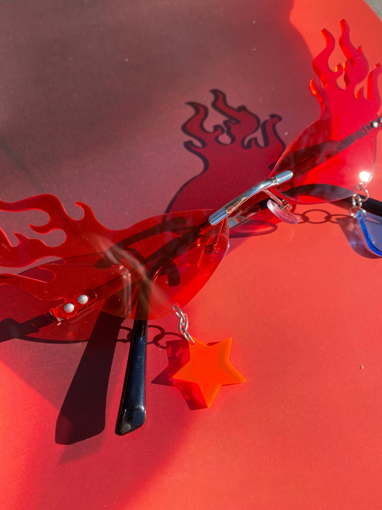 Flaming Star Drop Fashion Glasses