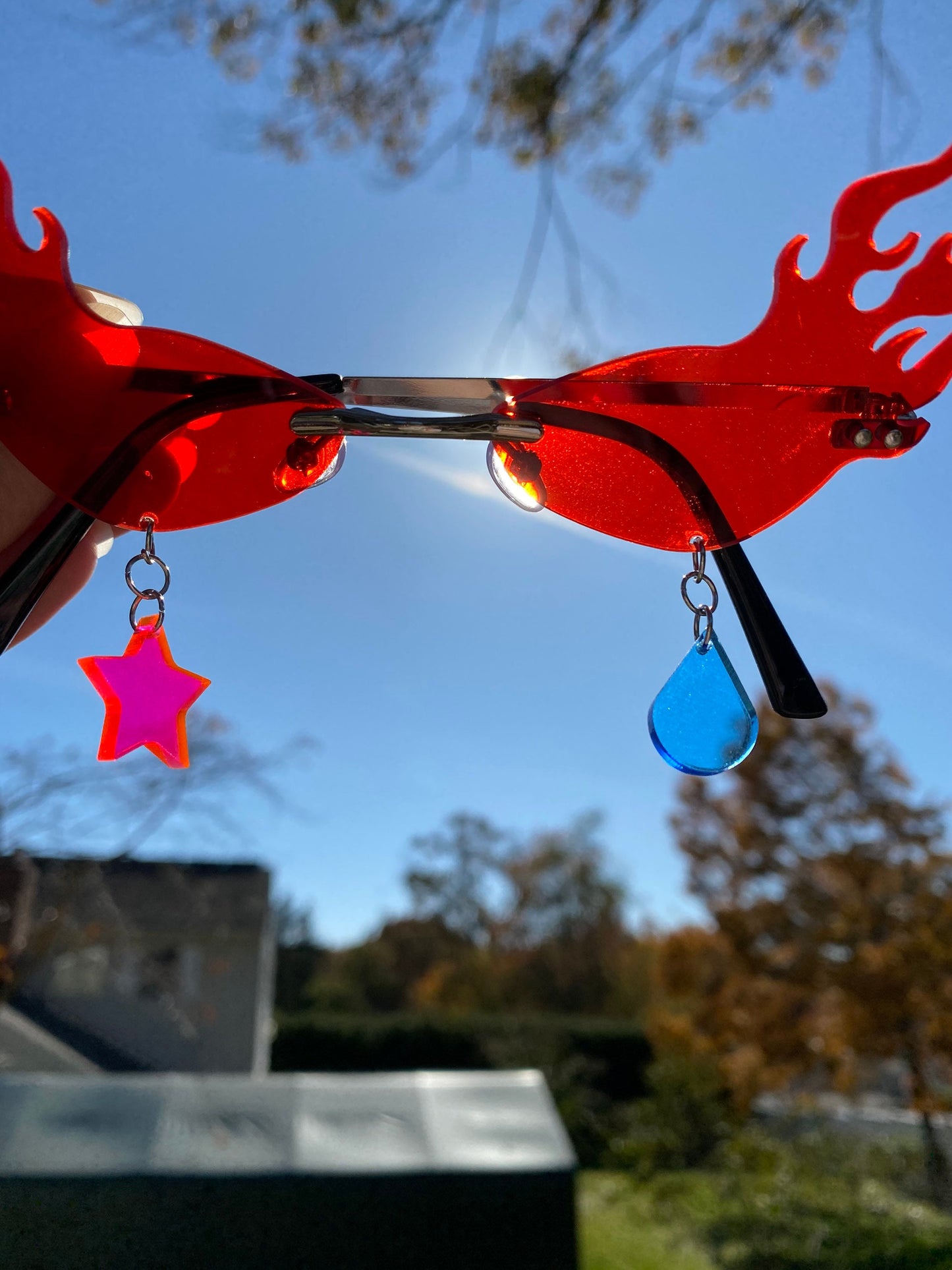 Flaming Star Drop Fashion Glasses