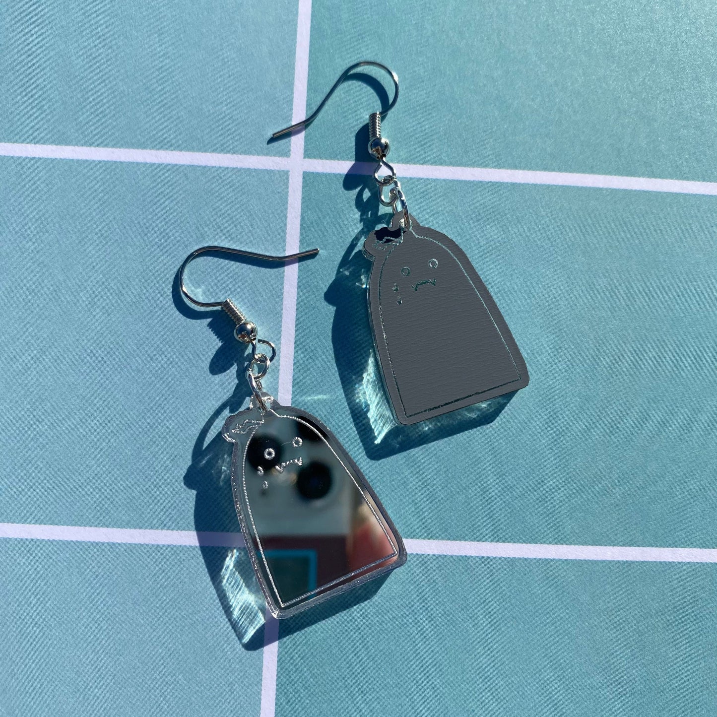 Little Stressed Mirror Backed Acrylic Earrings