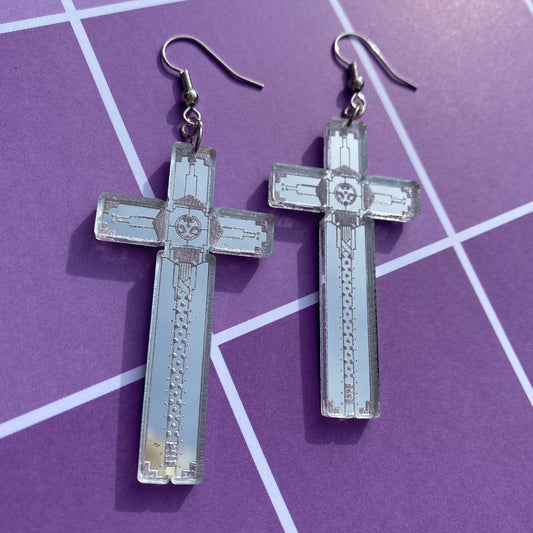 TRIGUN Wolfwood Cross Inspired Acrylic Earrings
