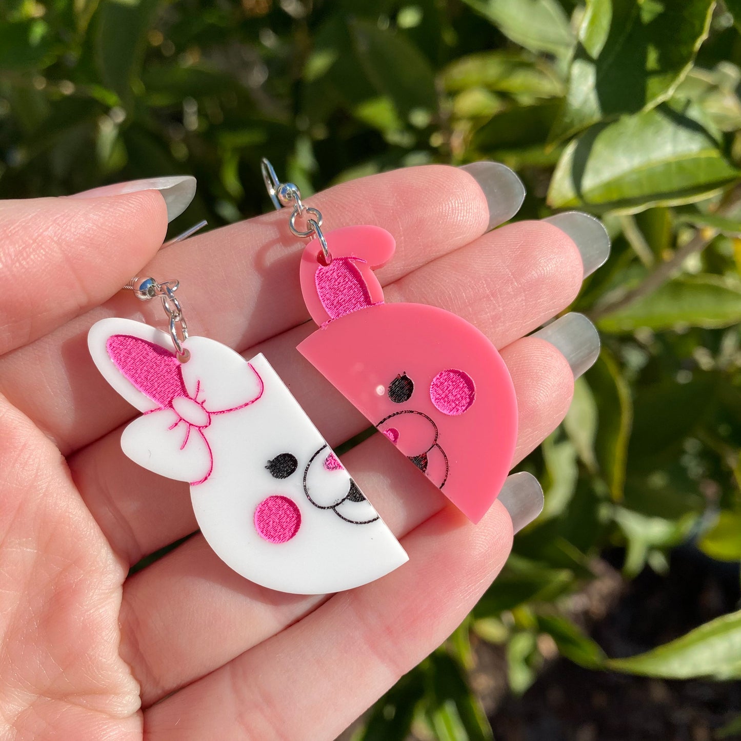 Danganronpa Monomi Inspired Split Acrylic Earrings
