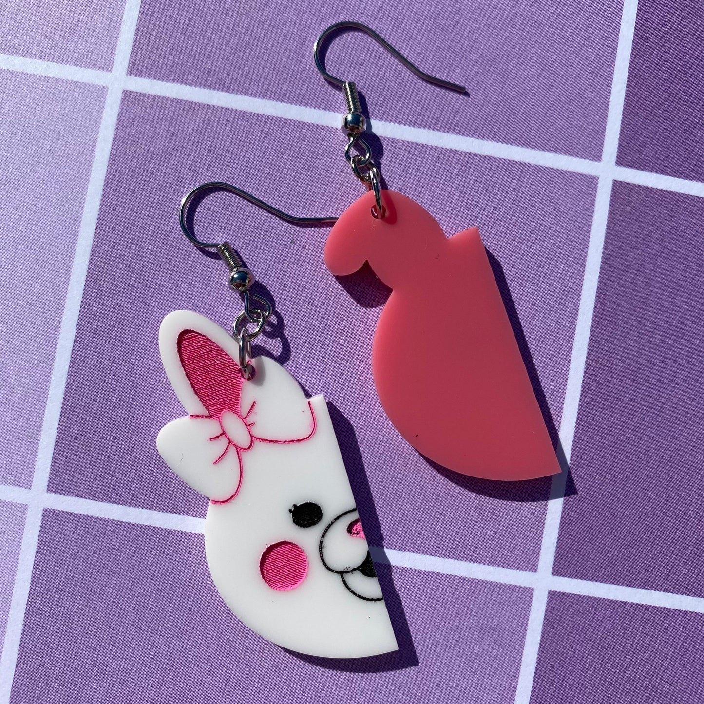 Danganronpa Monomi Inspired Split Acrylic Earrings