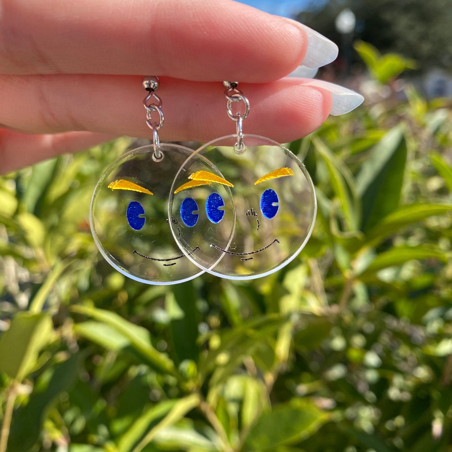 BNHA Clear Mirio Togata Face Acrylic Earrings
