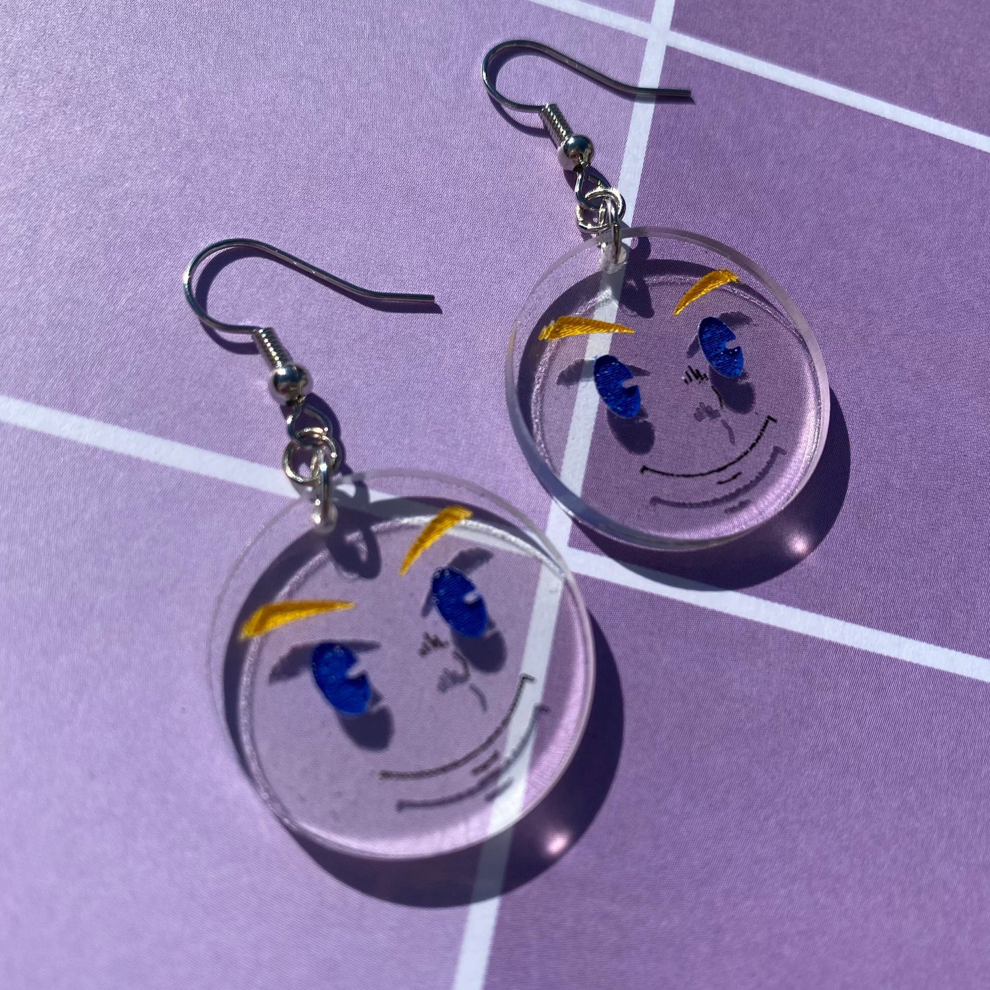 BNHA Clear Mirio Togata Face Acrylic Earrings