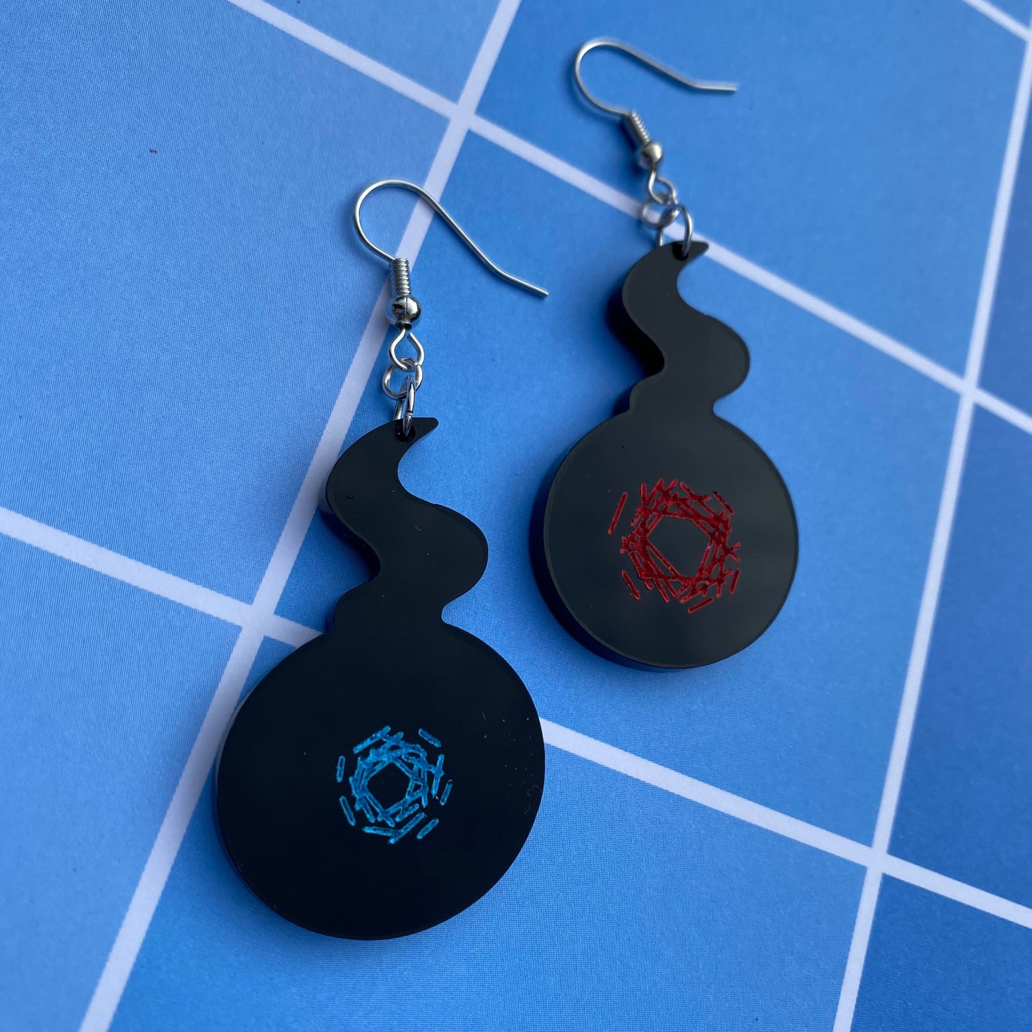 TBHK Black Kokojoudai Tsukasa Inspired Acrylic Earrings