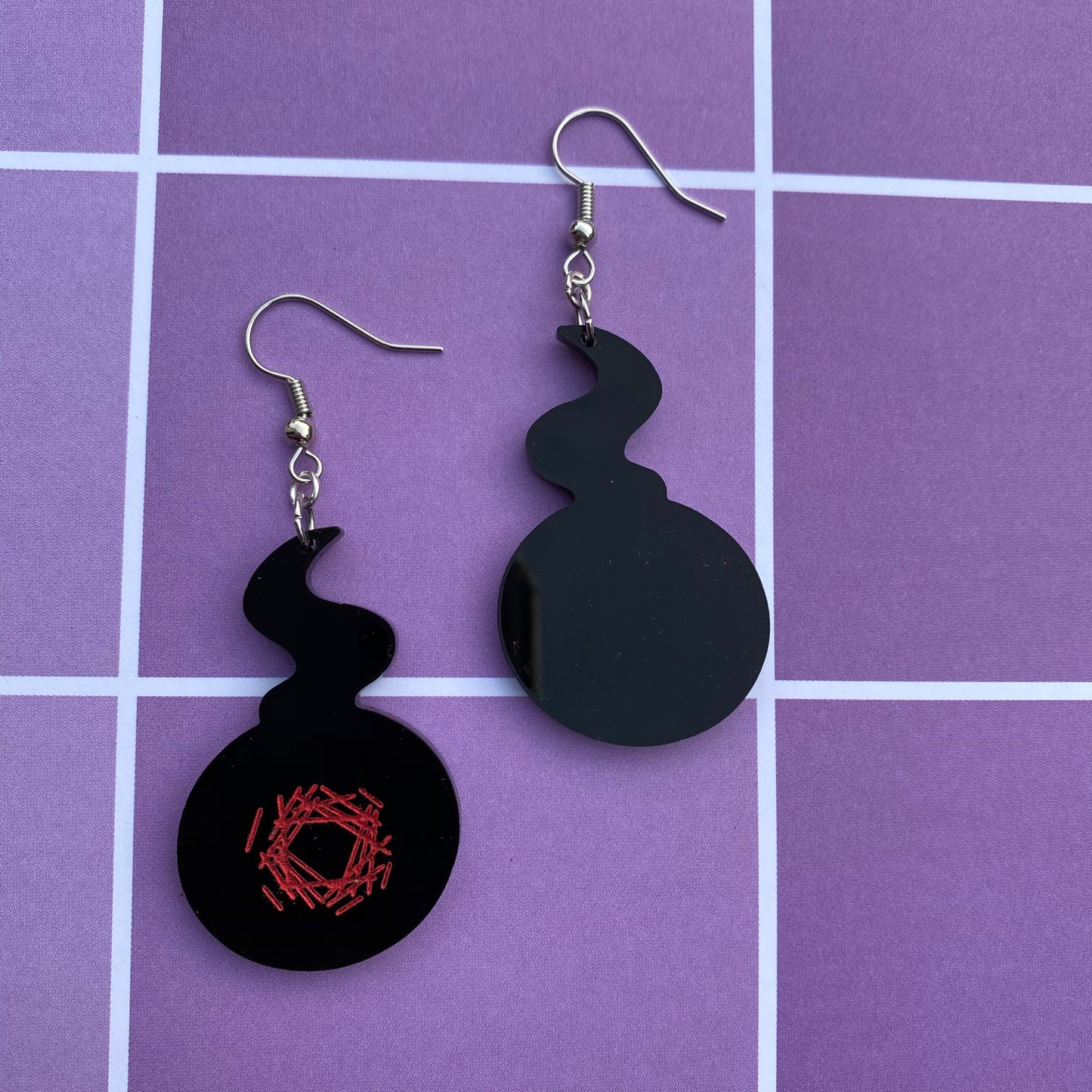 TBHK Black Kokojoudai Tsukasa Inspired Acrylic Earrings