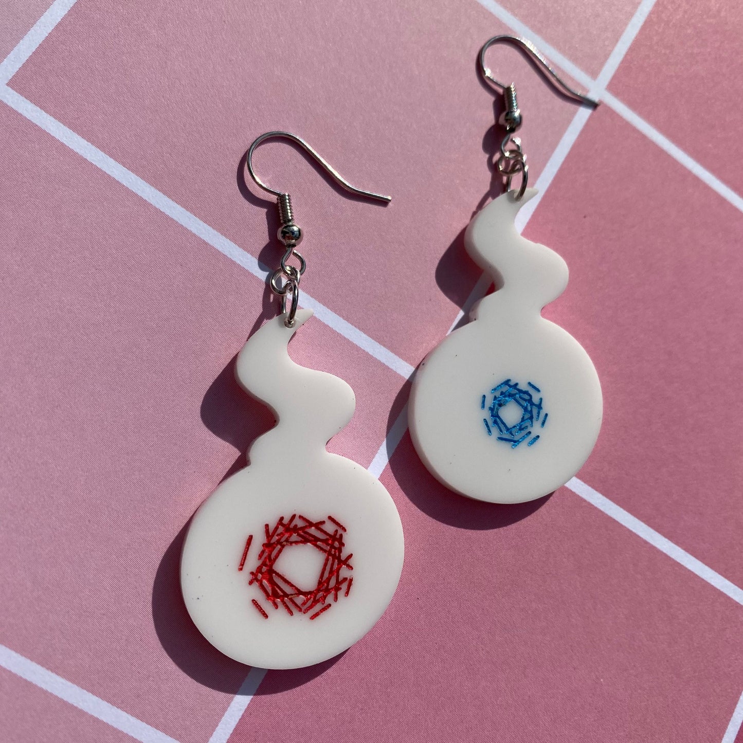 TBHK White Hakujoudai Hanako-kun Inspired Acrylic Earrings