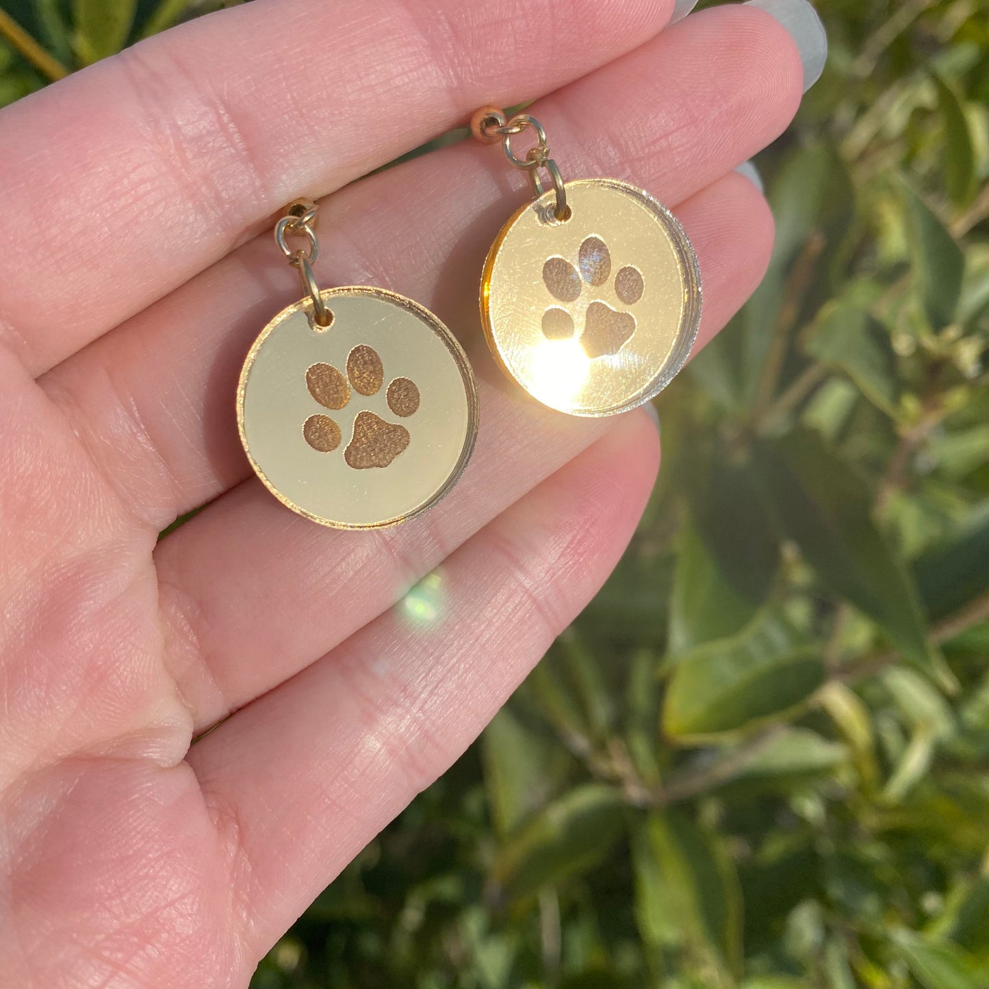 Danganronpa Gundham Tanaka Ultimate Breeder Inspired Gold Mirror Acrylic Earrings