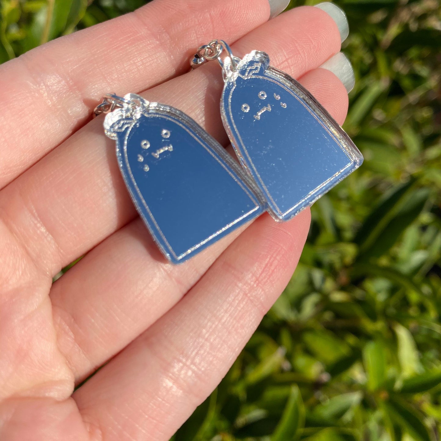 Little Stressed Mirror Backed Acrylic Earrings