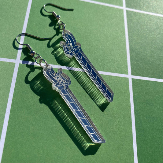 AOT Silver Blade Mirror Backed Acrylic Earrings