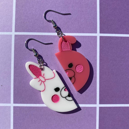 Danganronpa Monomi Inspired Split Acrylic Earrings