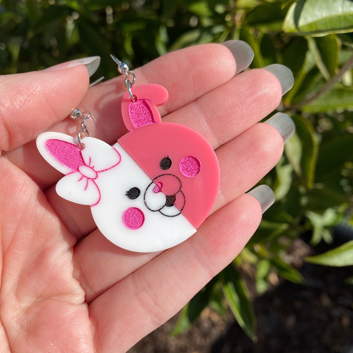 Danganronpa Monomi Inspired Split Acrylic Earrings