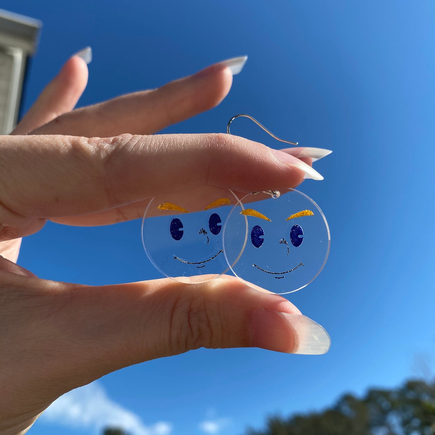 BNHA Clear Mirio Togata Face Acrylic Earrings