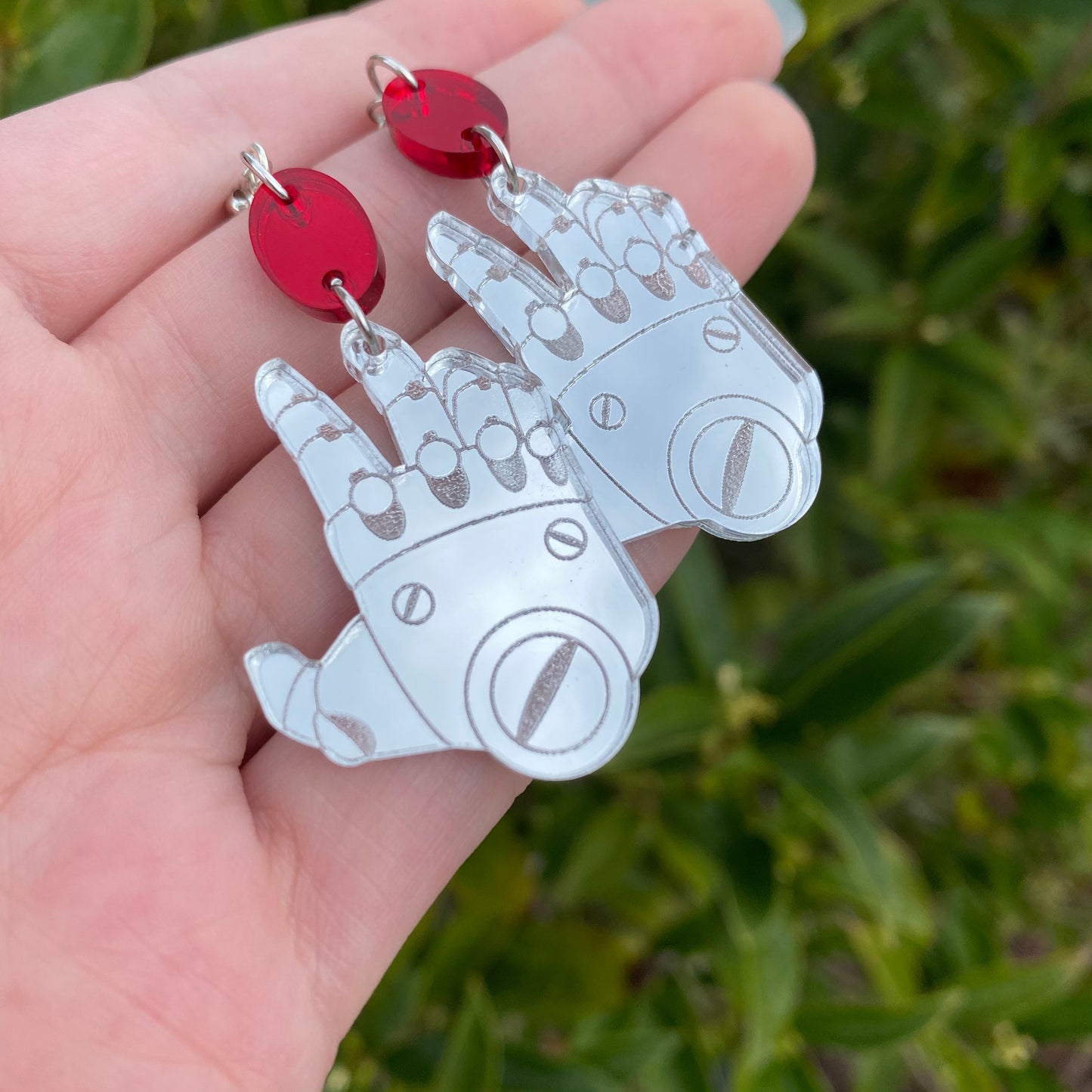 Reaching for the Philosophers Stone - Mirror Backed Acrylic Earrings