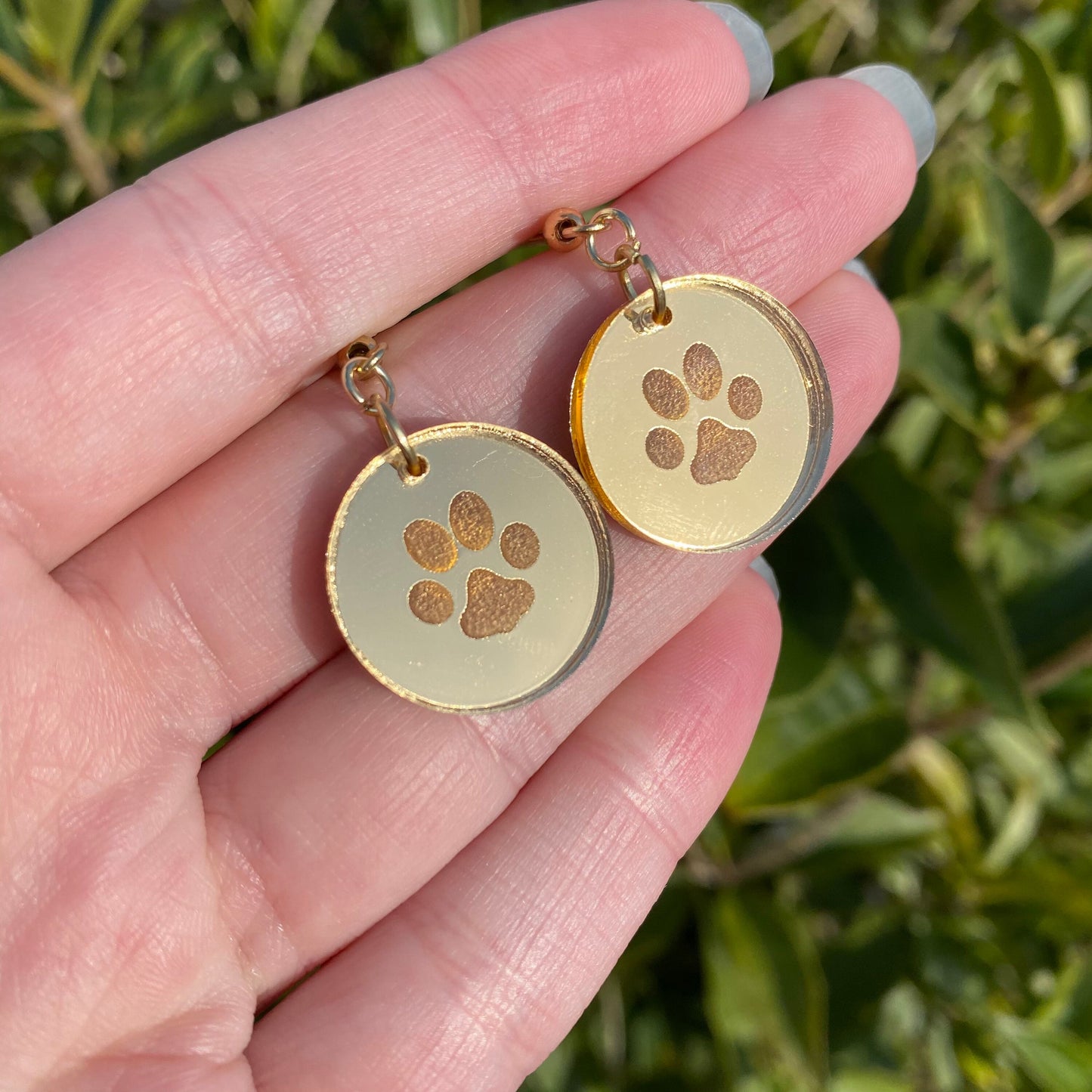 Danganronpa Gundham Tanaka Ultimate Breeder Inspired Gold Mirror Acrylic Earrings