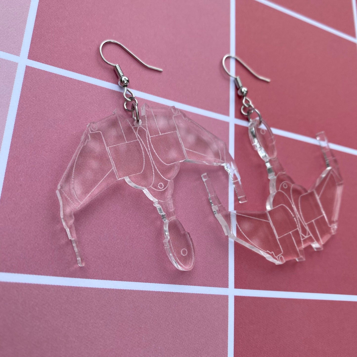 Cloaked Bird of Prey Klingon Ship Acrylic Engraved Earring