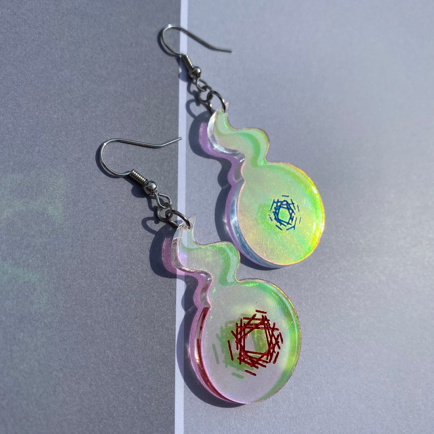 TBHK Iridescent Rainbow Hakujoudai Acrylic Earrings