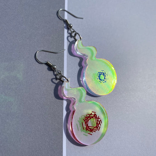 TBHK Iridescent Rainbow Hakujoudai Acrylic Earrings