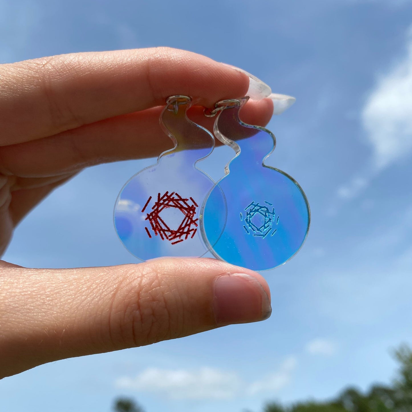 TBHK Iridescent Rainbow Hakujoudai Acrylic Earrings