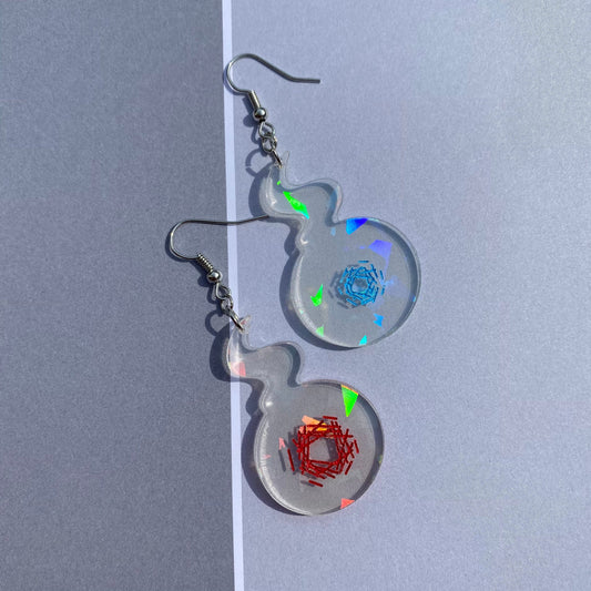 TBHK Shattered Rainbow Iridescent Hakujoudai Acrylic Earrings