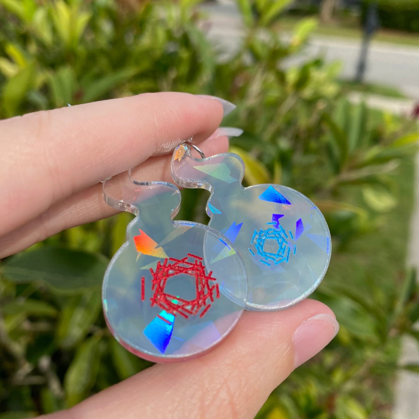 TBHK Shattered Rainbow Iridescent Hakujoudai Acrylic Earrings