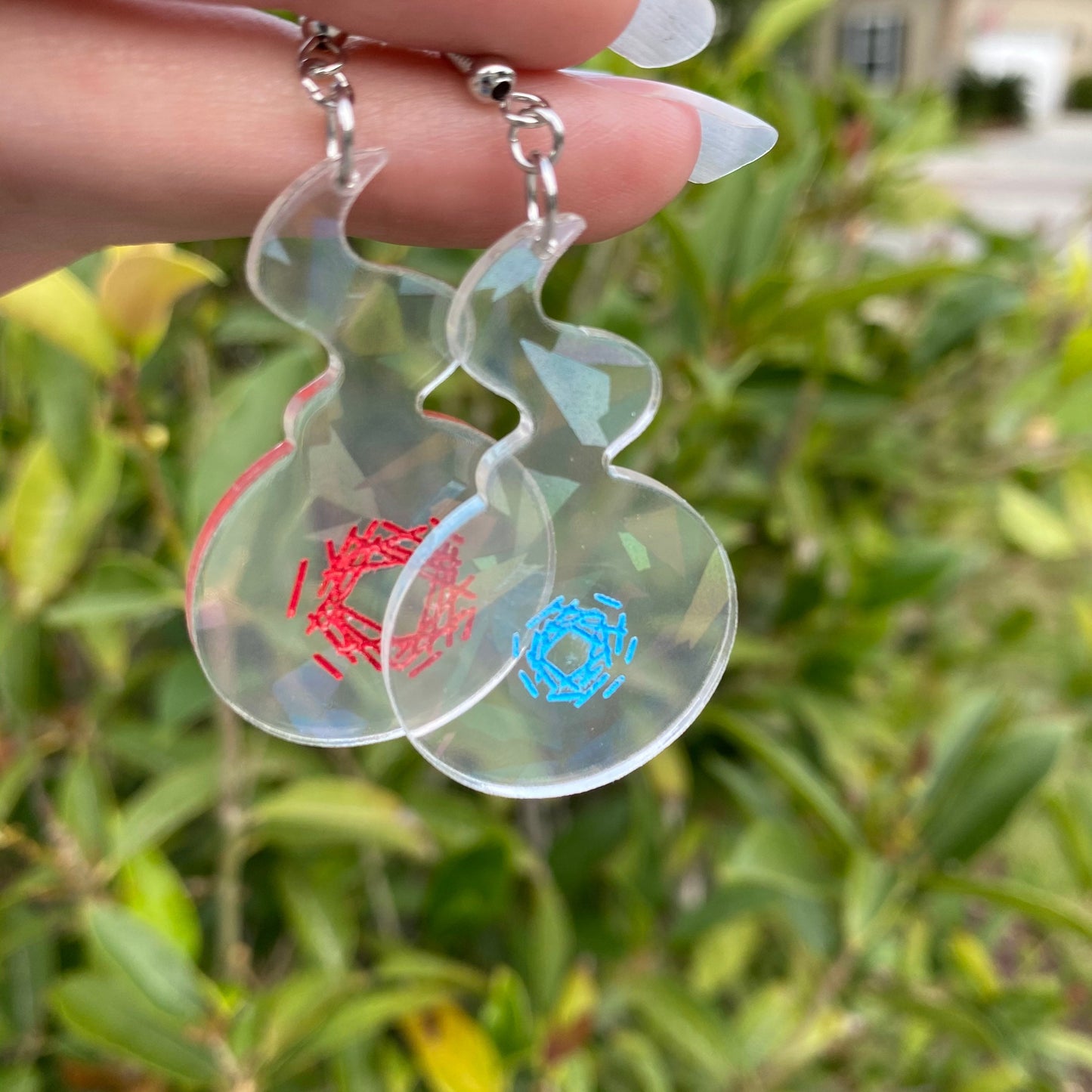 TBHK Shattered Rainbow Iridescent Hakujoudai Acrylic Earrings