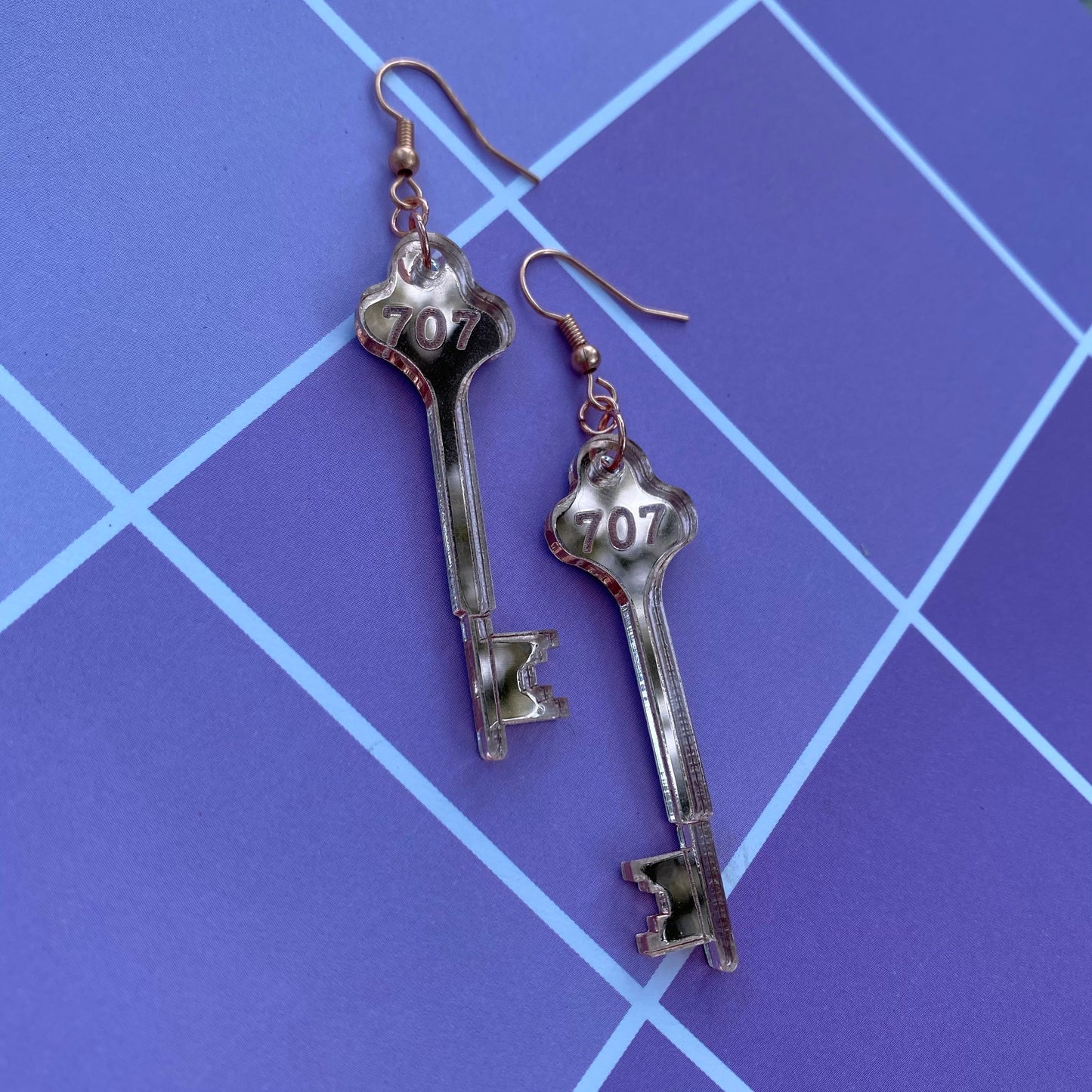 Nana Inspired Room 707 Rose Gold Mirror Acrylic Earrings