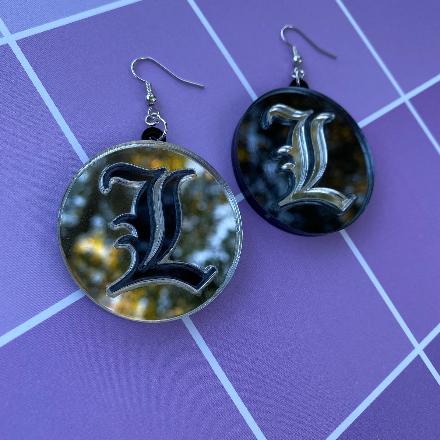 Mixed Mirror L Acrylic Earrings
