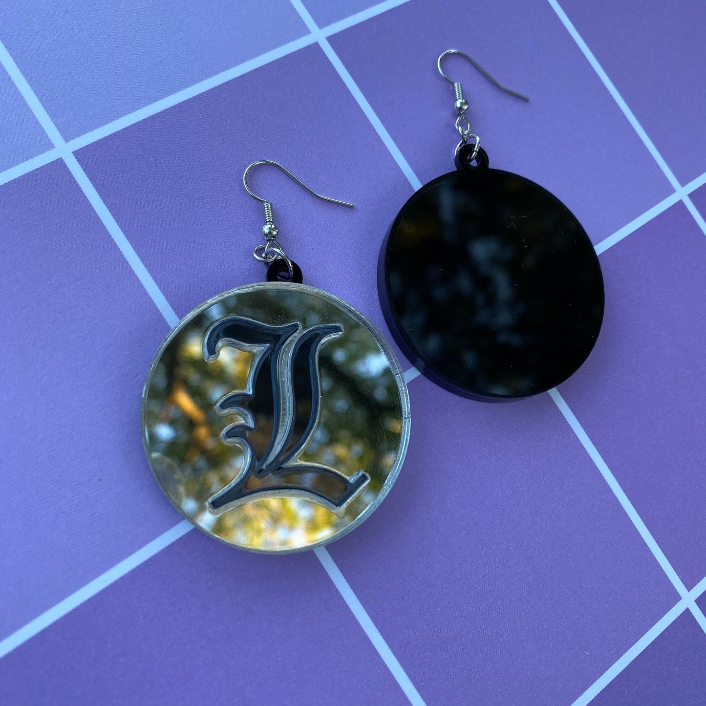 Mixed Mirror L Acrylic Earrings