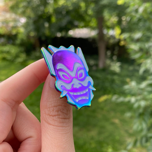 Blue Spirit Iridescent Rainbow Soft Enamel Pin