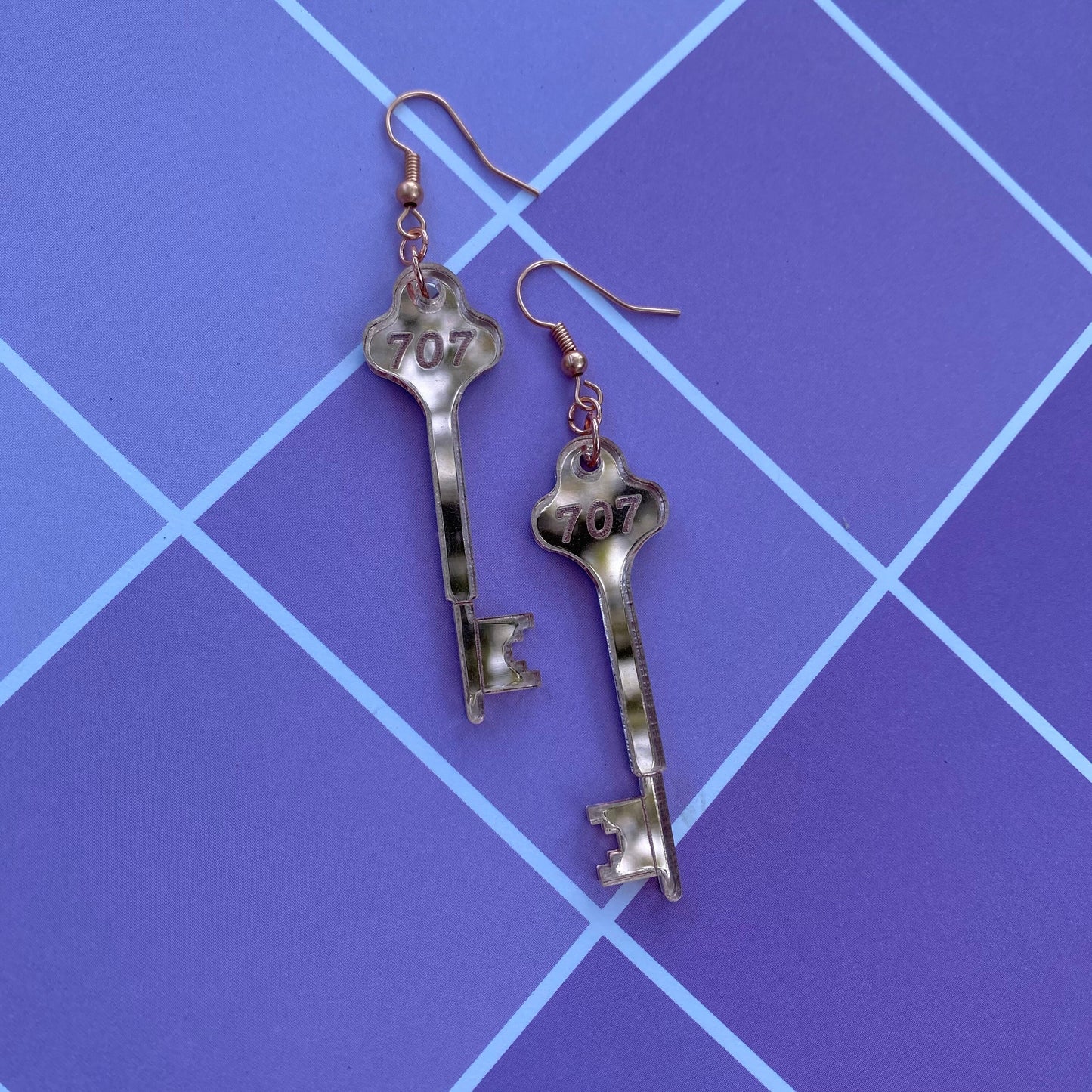 Nana Inspired Room 707 Rose Gold Mirror Acrylic Earrings