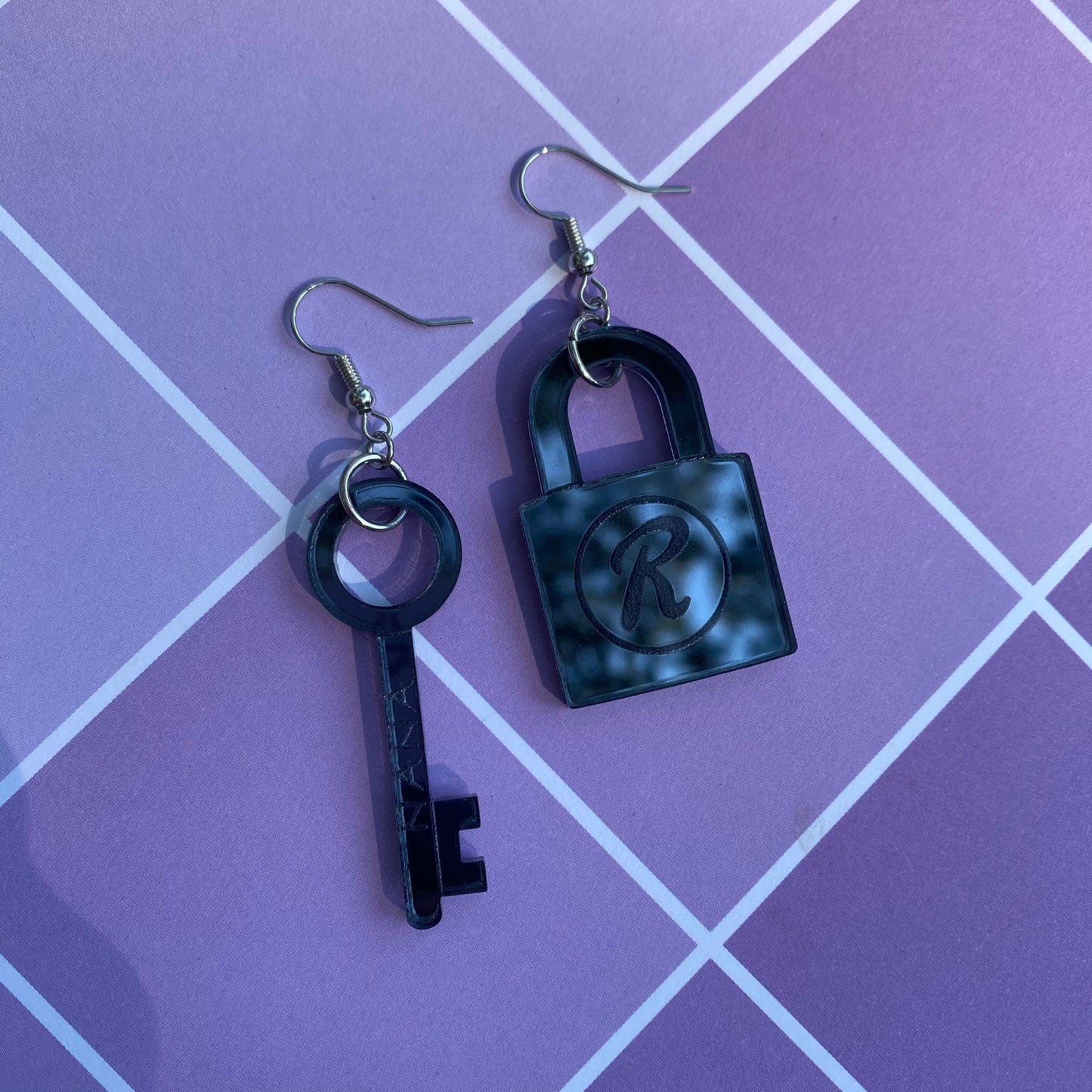 Nana Inspired Ren Lock and Nana Key Mirror Acrylic Earrings