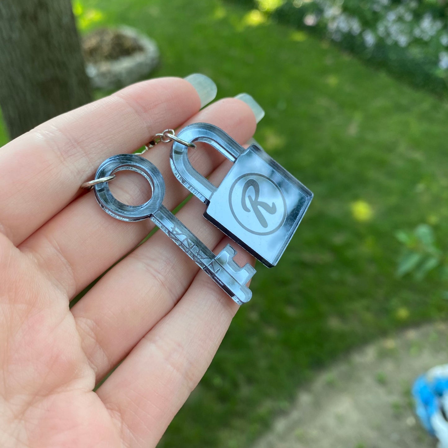Nana Inspired Ren Lock and Nana Key Mirror Acrylic Earrings