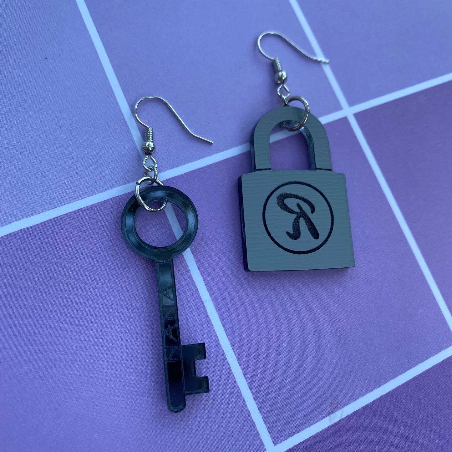 Nana Inspired Ren Lock and Nana Key Mirror Acrylic Earrings