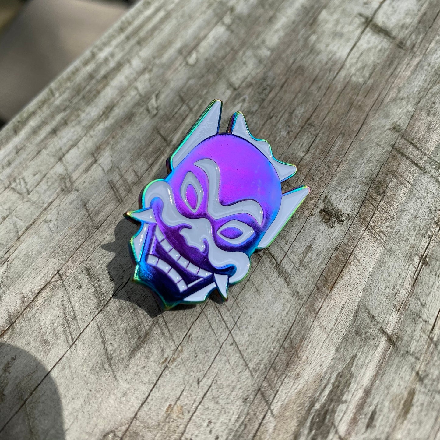 Blue Spirit Iridescent Rainbow Soft Enamel Pin