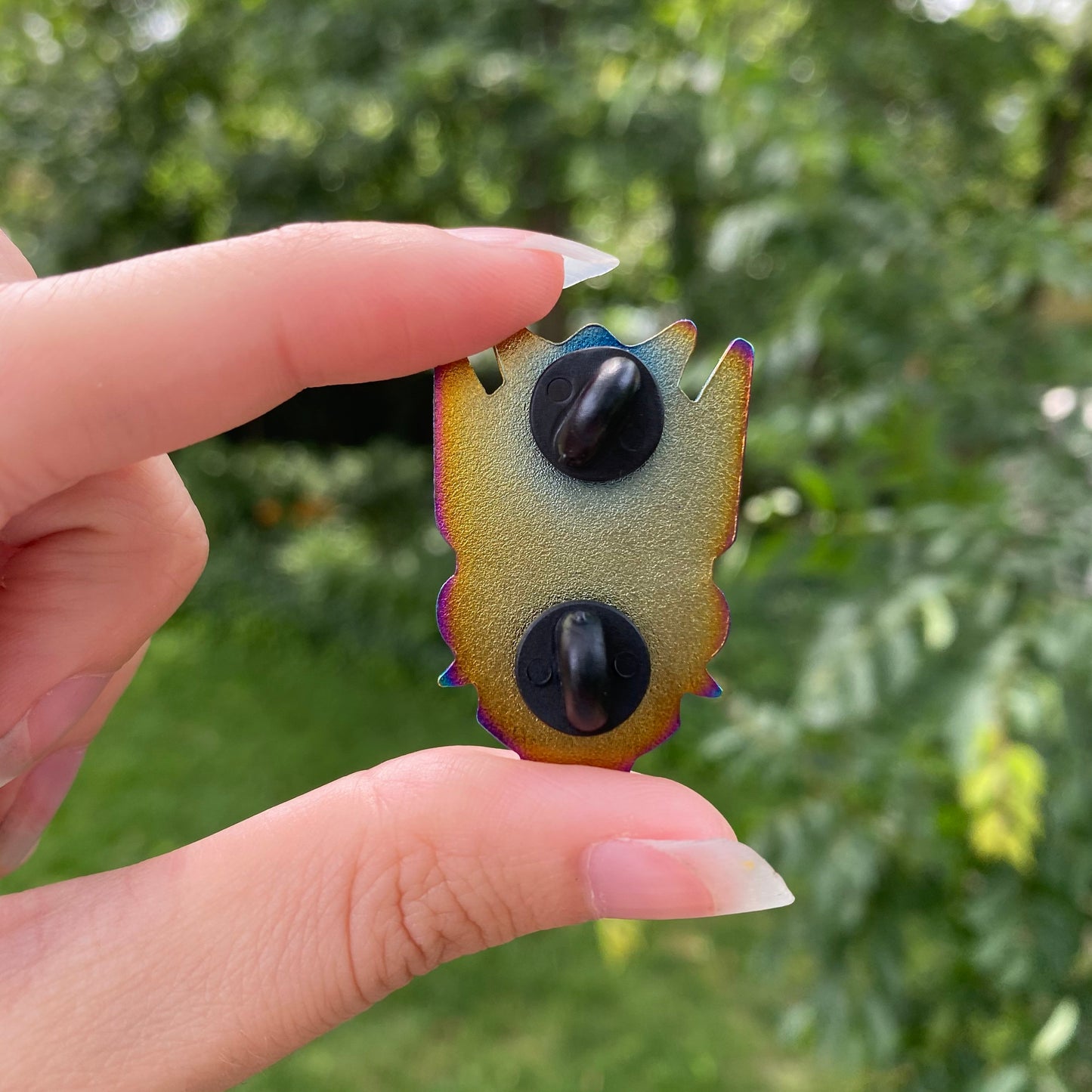 Blue Spirit Iridescent Rainbow Soft Enamel Pin