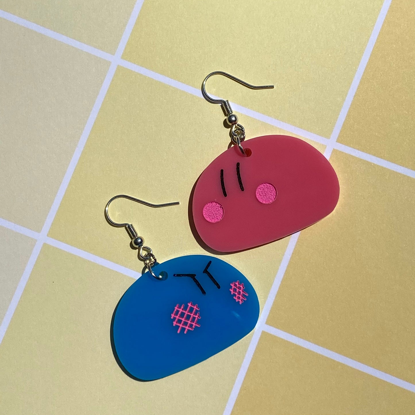 Cute Grumpy and Blushing Dango Clannad Inspired Acrylic Earrings