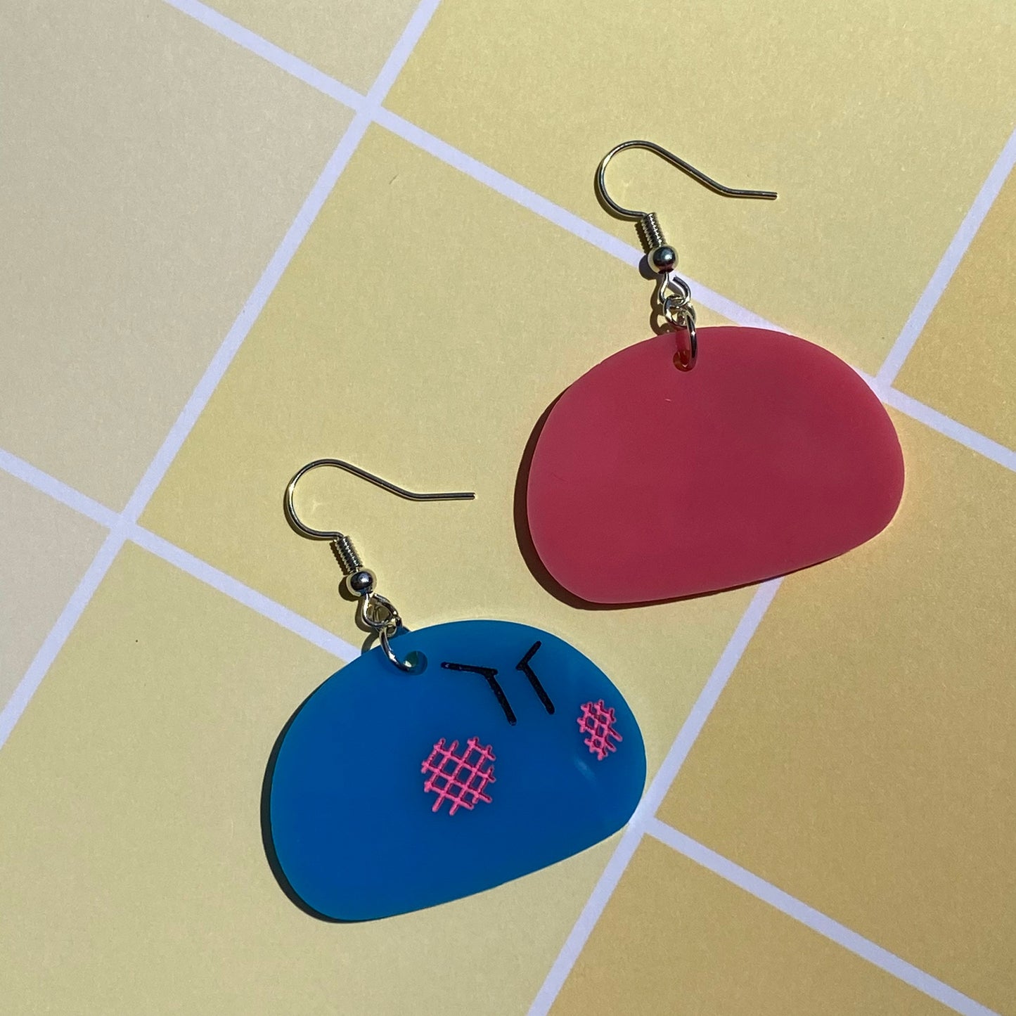 Cute Grumpy and Blushing Dango Clannad Inspired Acrylic Earrings