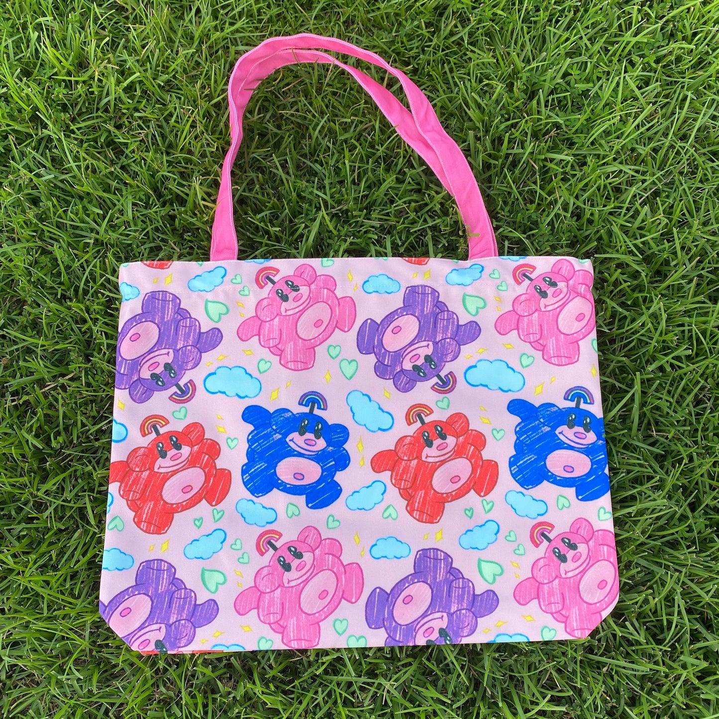 Pastel Rainbow Monkey Tote Bag