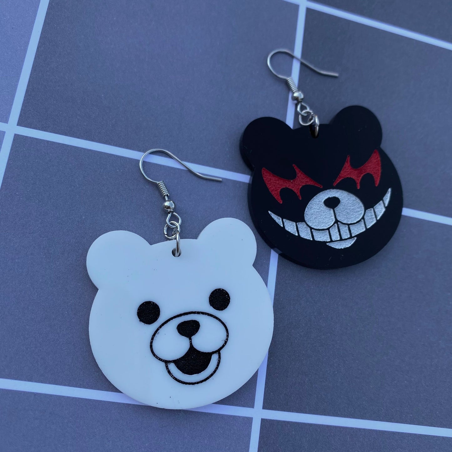 Danganronpa Monokuma Inspired Acrylic Earrings