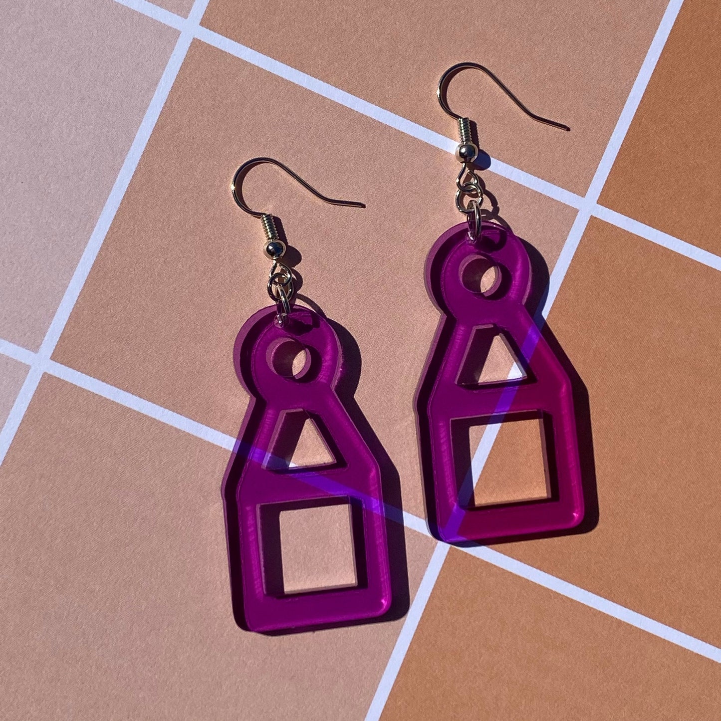 Squid Game Inspired Doll Purple Acrylic Earrings