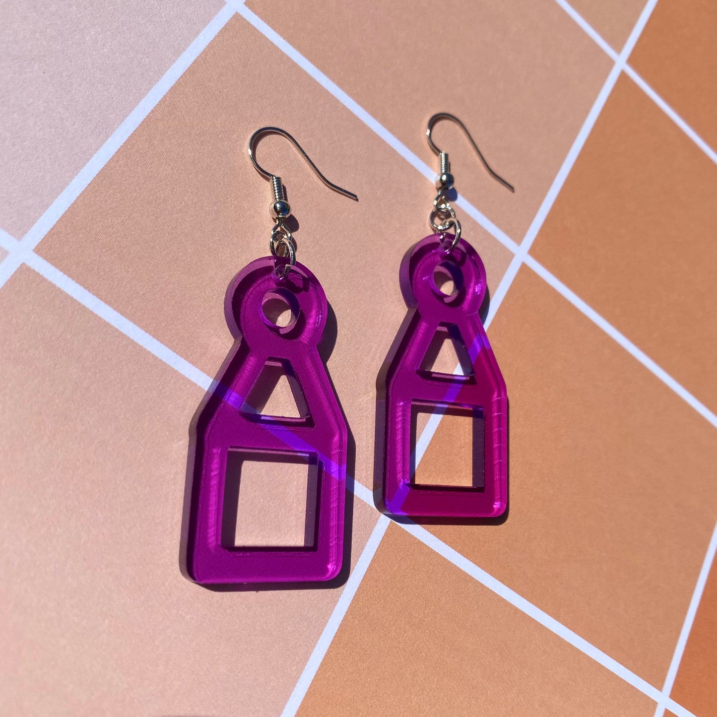 Squid Game Inspired Doll Purple Acrylic Earrings