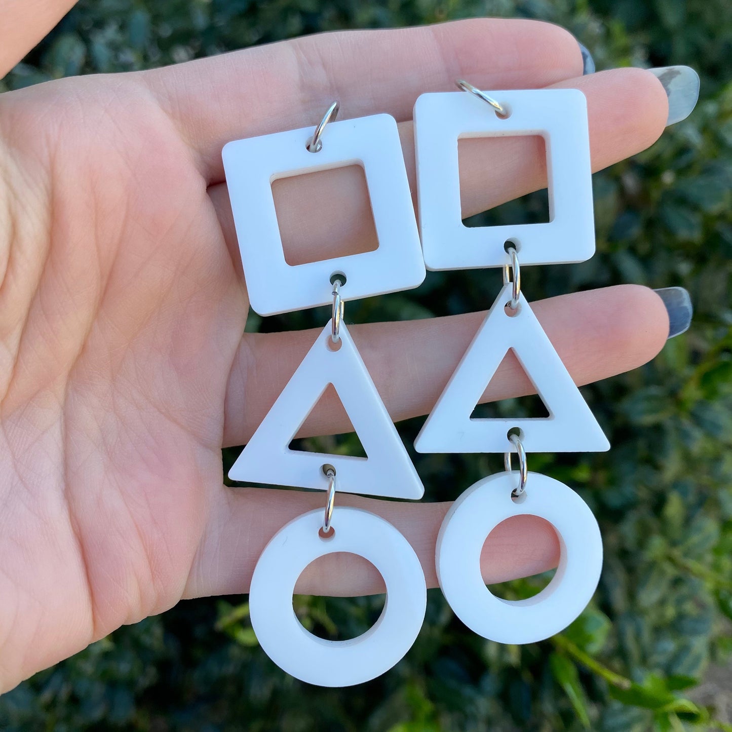 Geometric Hierarchy - Squid Game Inspired Acrylic Earrings
