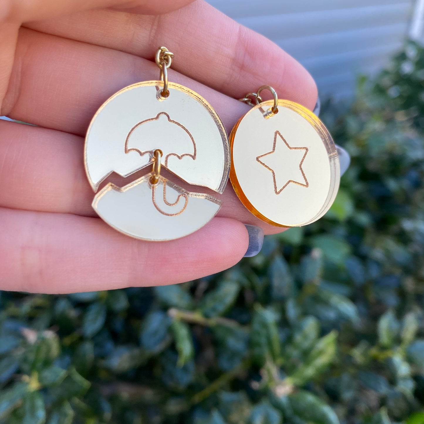 Squid Game Inspired Dalgona Honeycomb Broken Mirror Acrylic Earrings