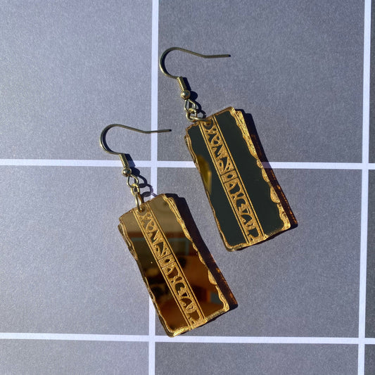 Gold Pressed Latinum - Star Trek: Deep Space 9 Inspired Mirror Acrylic Earrings