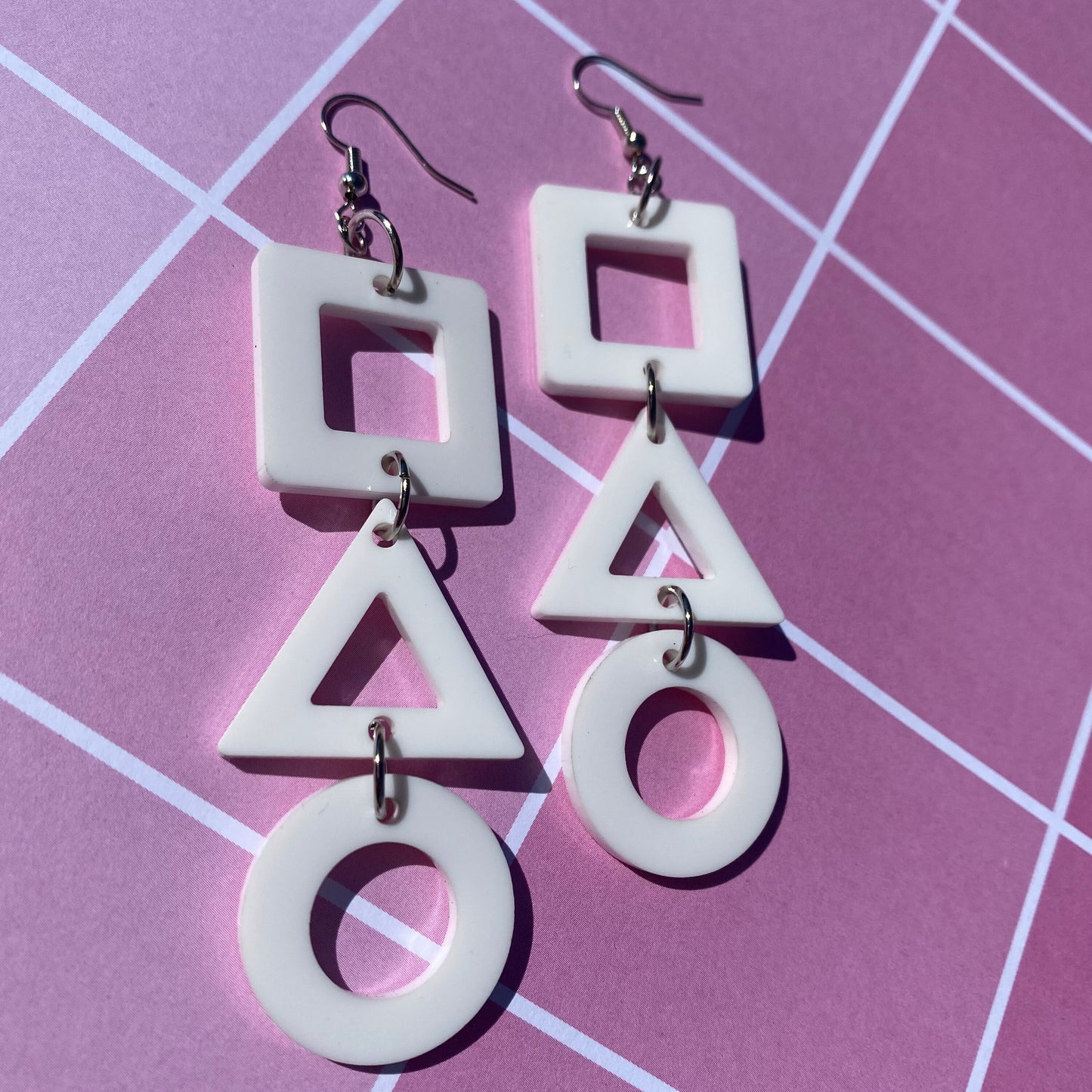 Geometric Hierarchy - Squid Game Inspired Acrylic Earrings