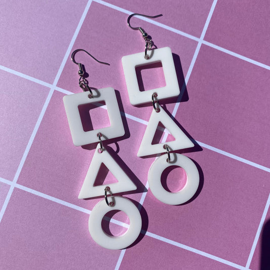 Geometric Hierarchy - Squid Game Inspired Acrylic Earrings