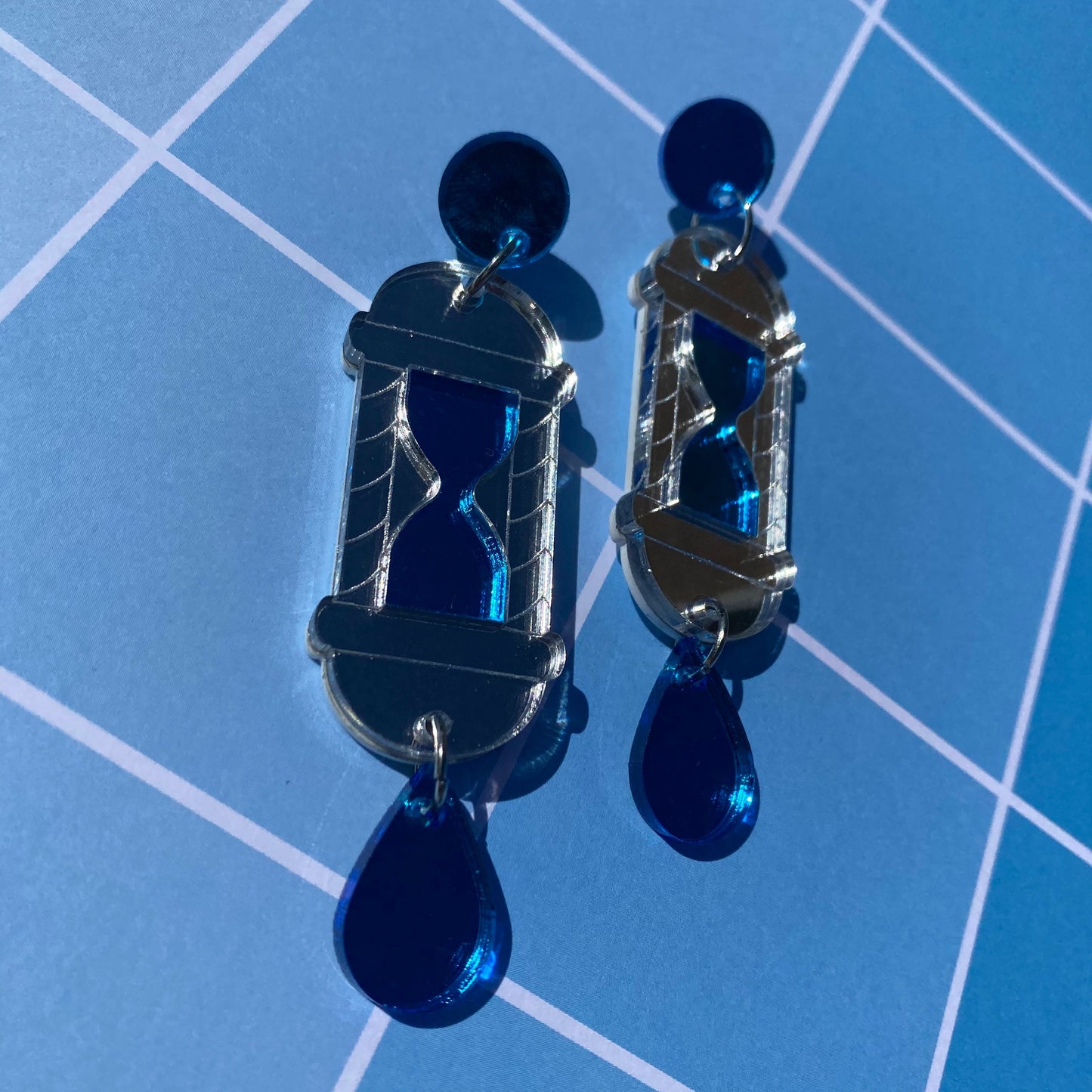 Blue Moon Drop Stud Acrylic Earrings